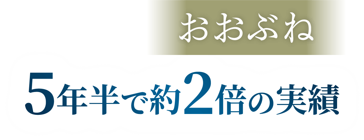 投資信託 おおぶね　5年半で約2倍の実績